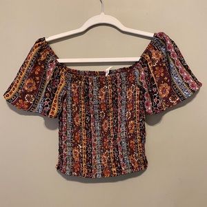 Off Shoulder Patterned Top